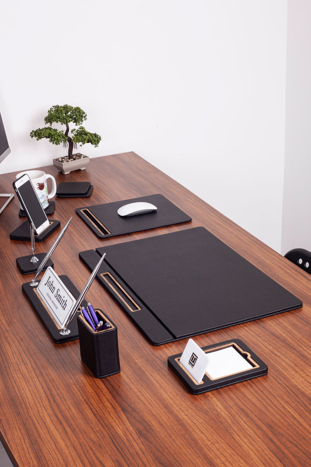 Capella Leather Desk Set 8 Piece Covered Model