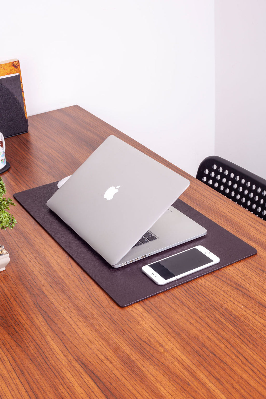 Leather Desk Desk Claret Red 60x35cm