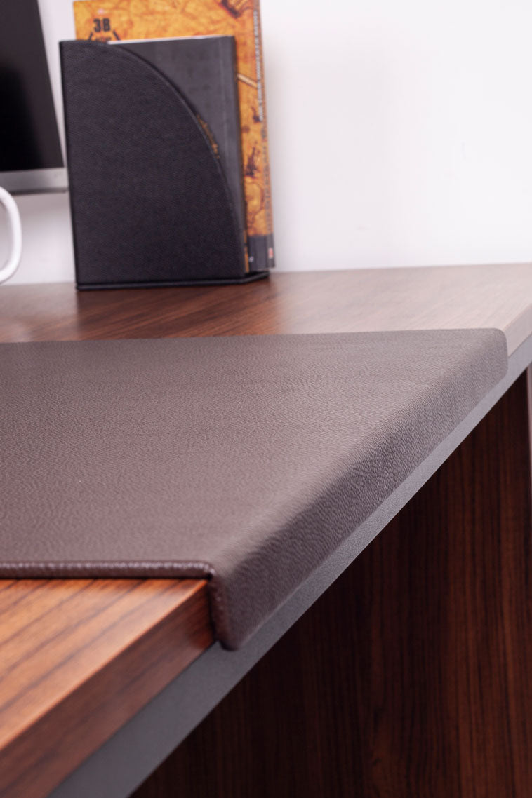 Leather Desk Mat Brown With Edge Protection 60x40cm