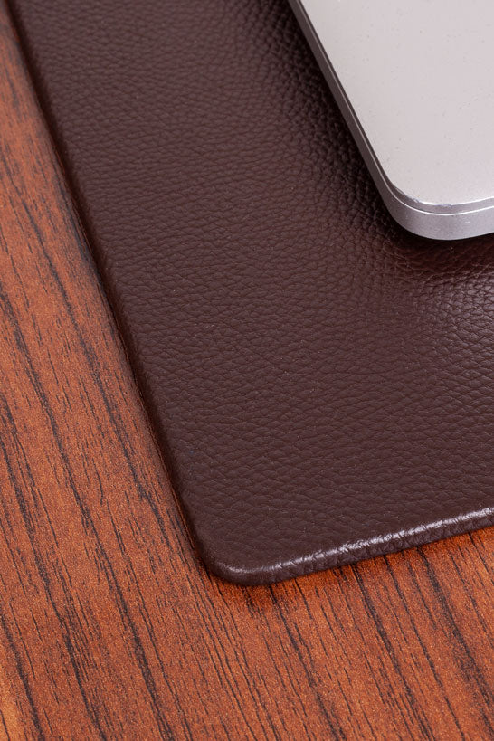 Leather Desk Mat Brown With Edge Protection 60x40cm
