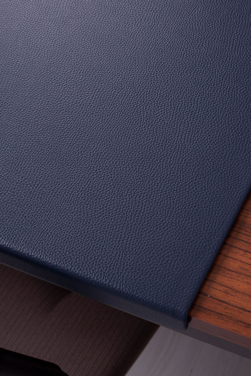 Leather Desk Mat Navy Blue with Edge Protection 60x40cm
