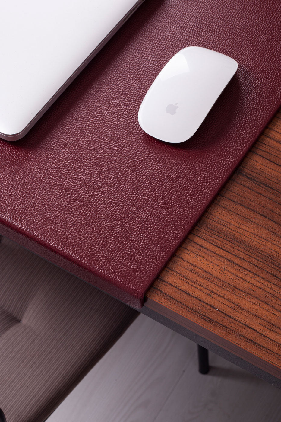 Leather Desk Desk Claret Red With Edge Protection 60x40cm