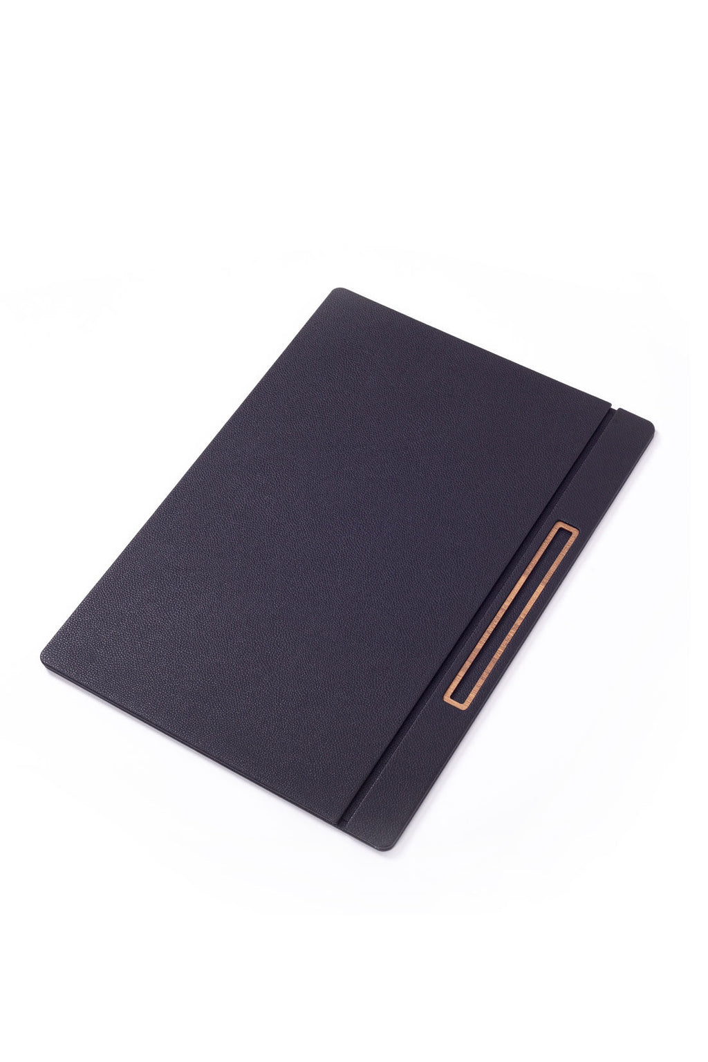 Leather Covered Desk Desk Black Wood Detail 50x35cm