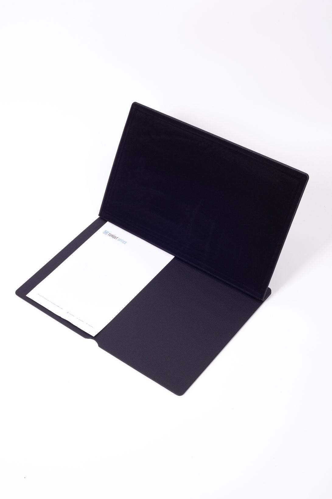 Leather Covered Desk Desk Black Wood Detail 50x35cm