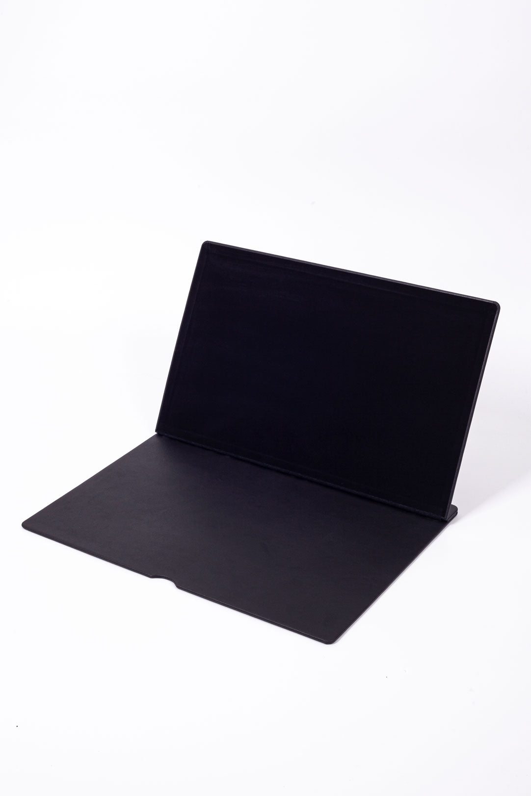 Leather Covered Desk Desk Plain Black Wood Detailed 50x35cm
