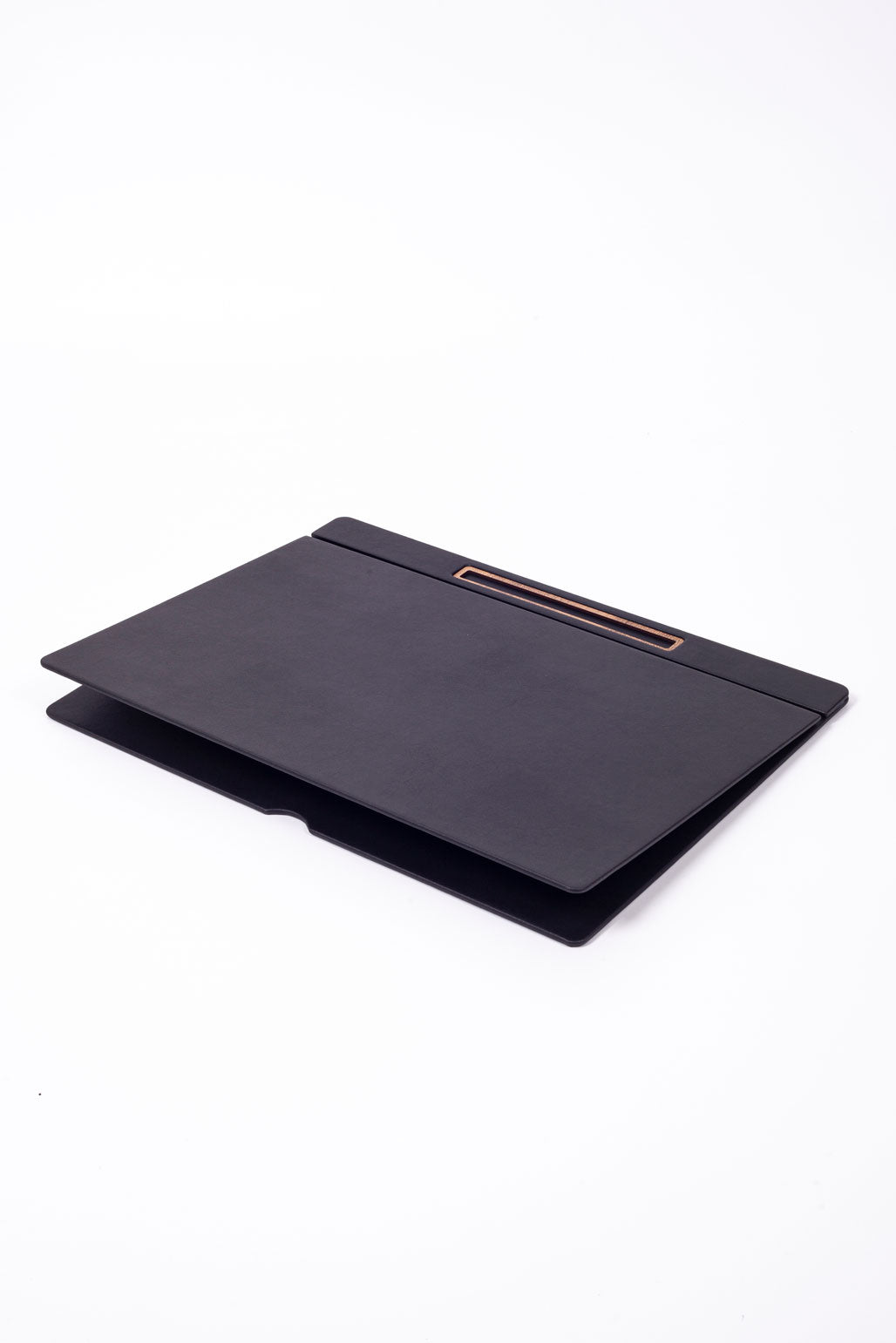 Leather Covered Desk Desk Plain Black Wood Detailed 50x35cm