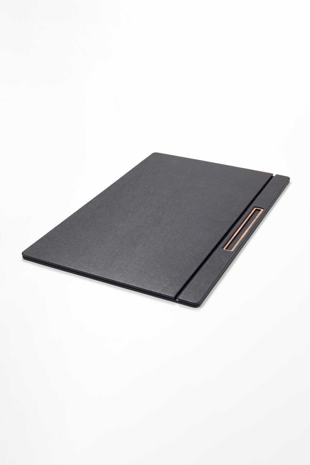 Leather Covered Desk Desk Black Wood Detail 60x40cm