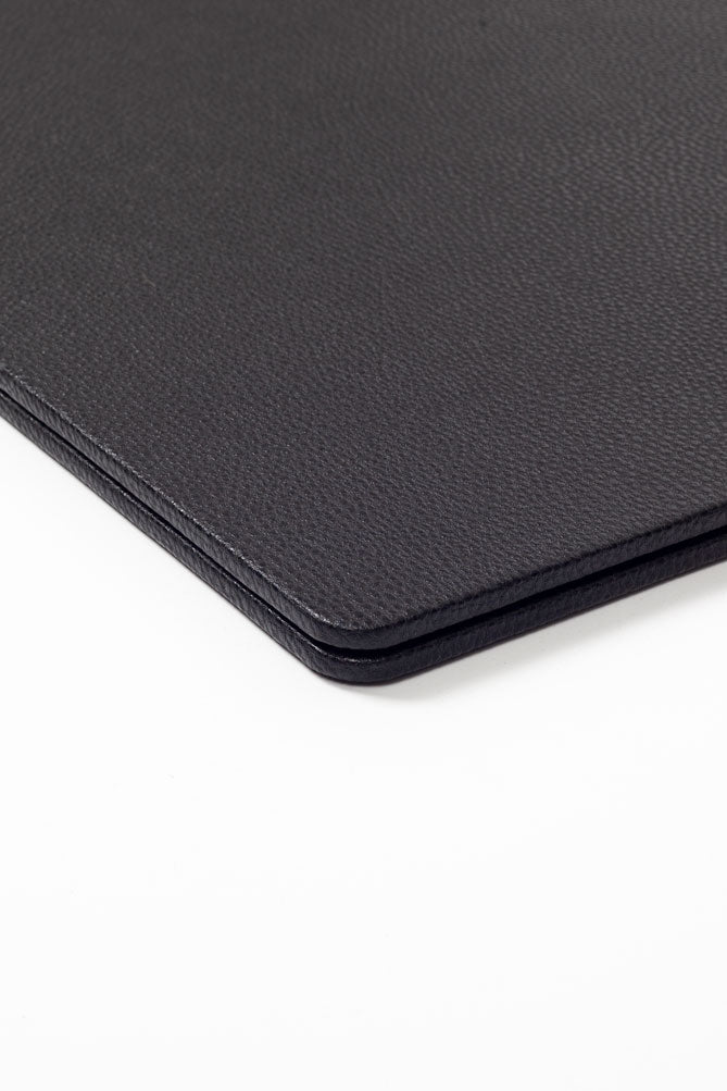 Leather Covered Desk Desk Black Wood Detail 60x40cm