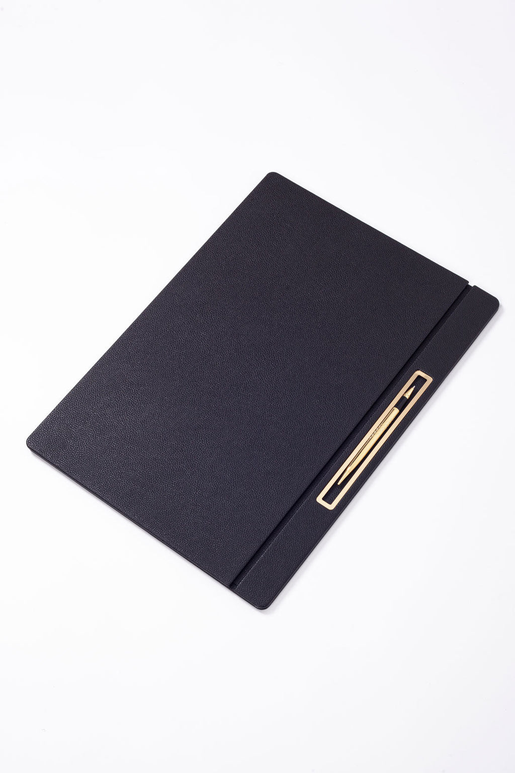 Leather Covered Desk Desk Black Gold Detailed 50x35cm