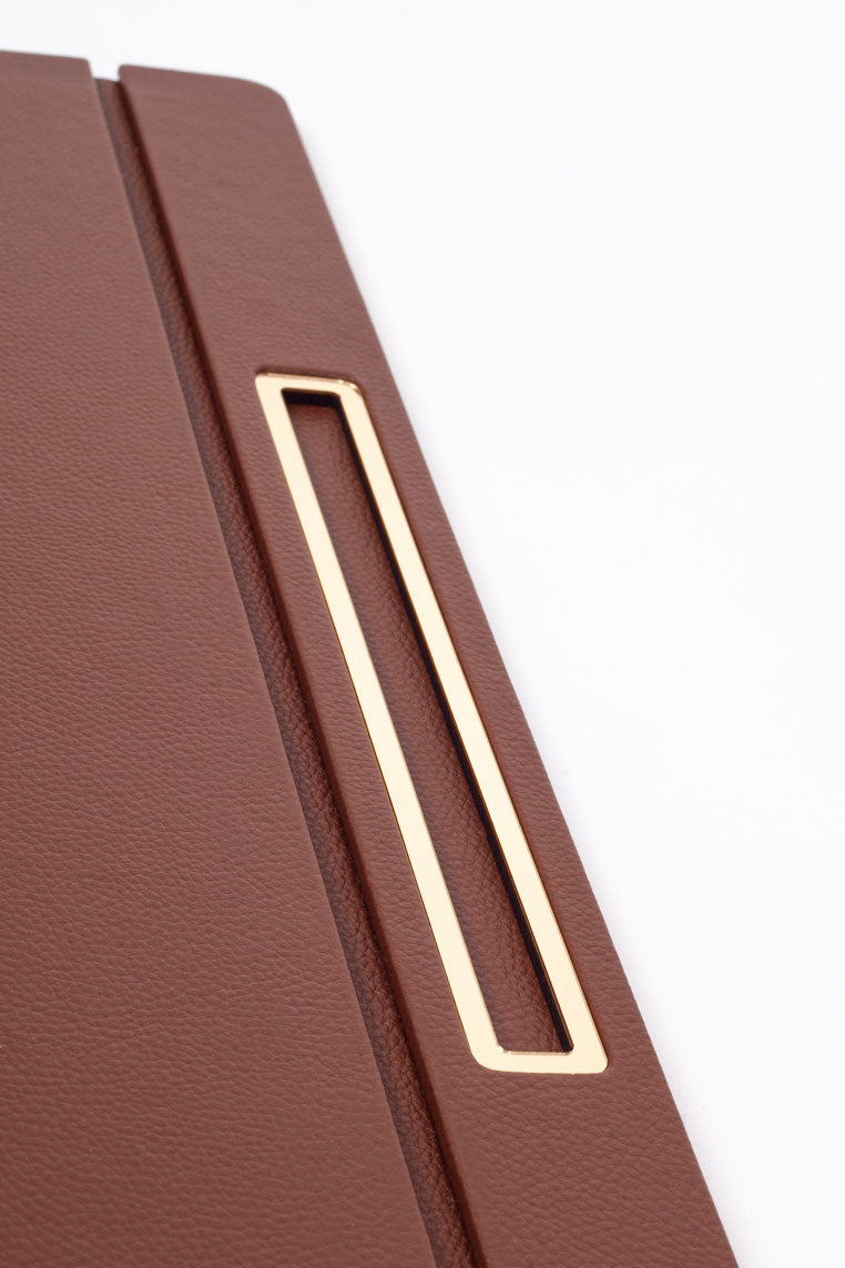 Leather Covered Desk Desk Tone Gold Detailed 50x35cm