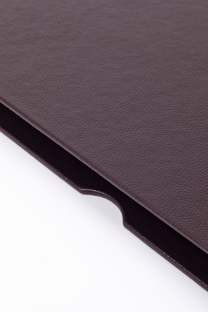 Leather Covered Desk Desk Brown Chrome Detailed 50x35cm