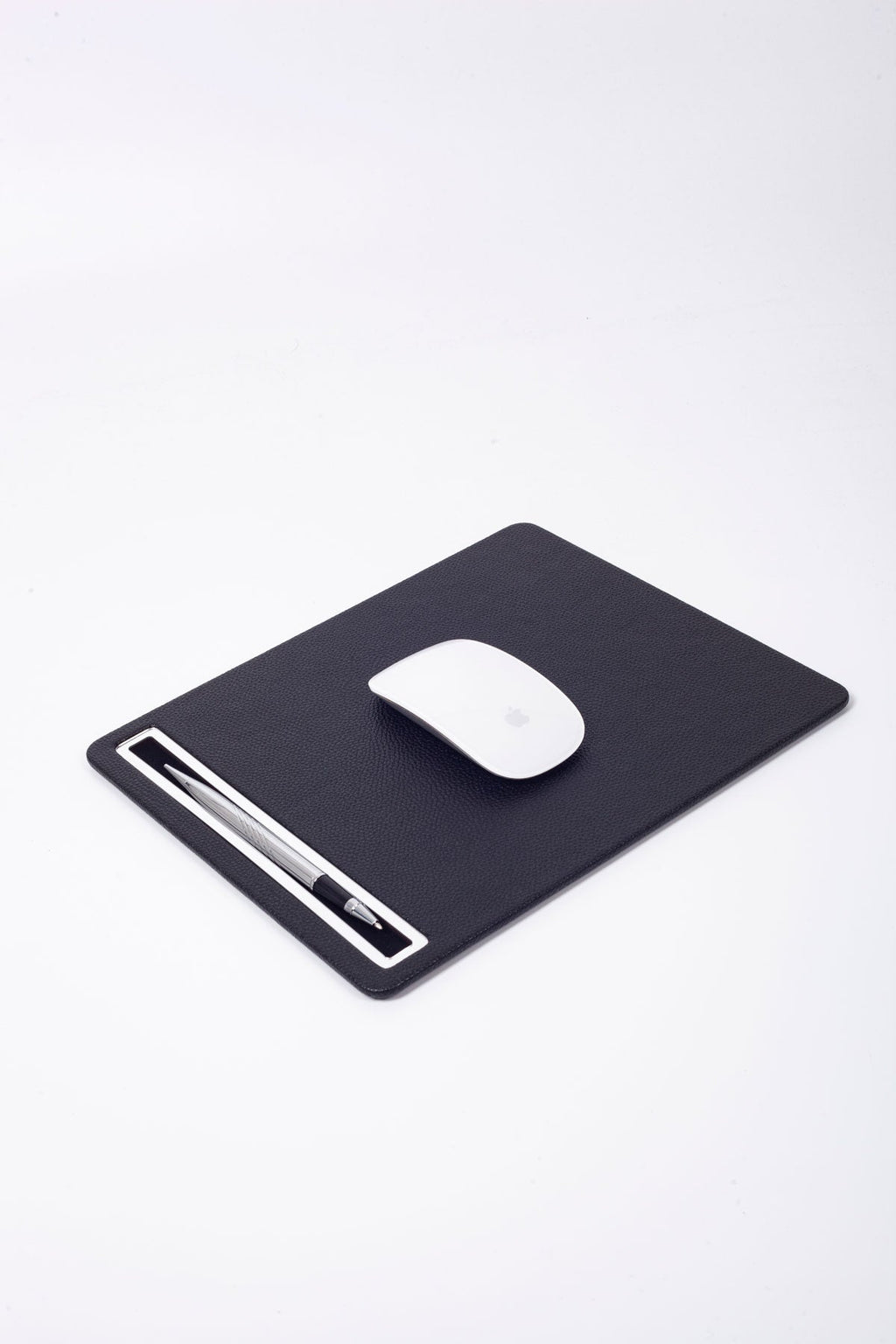 Leather Mousepad Black Chrome Detailed