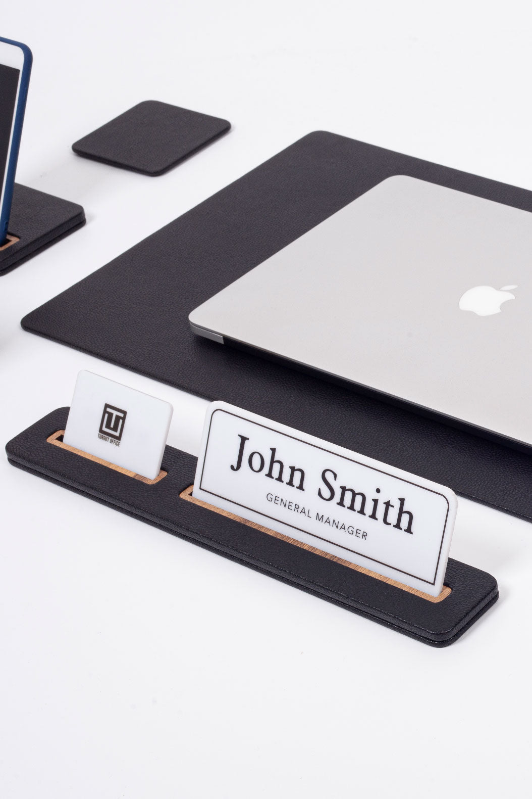 Rigel Leather Desk Set 6 Pieces with Desk Nameplate