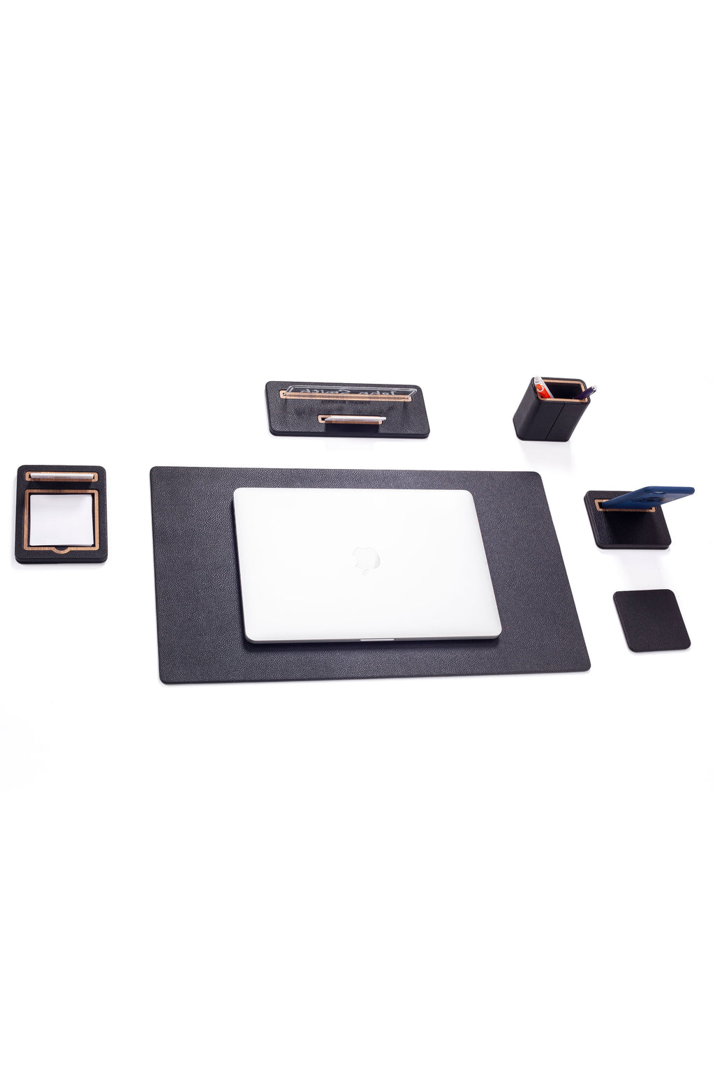 Sirus Leather Desk Set 6 Pieces with Desk Nameplate