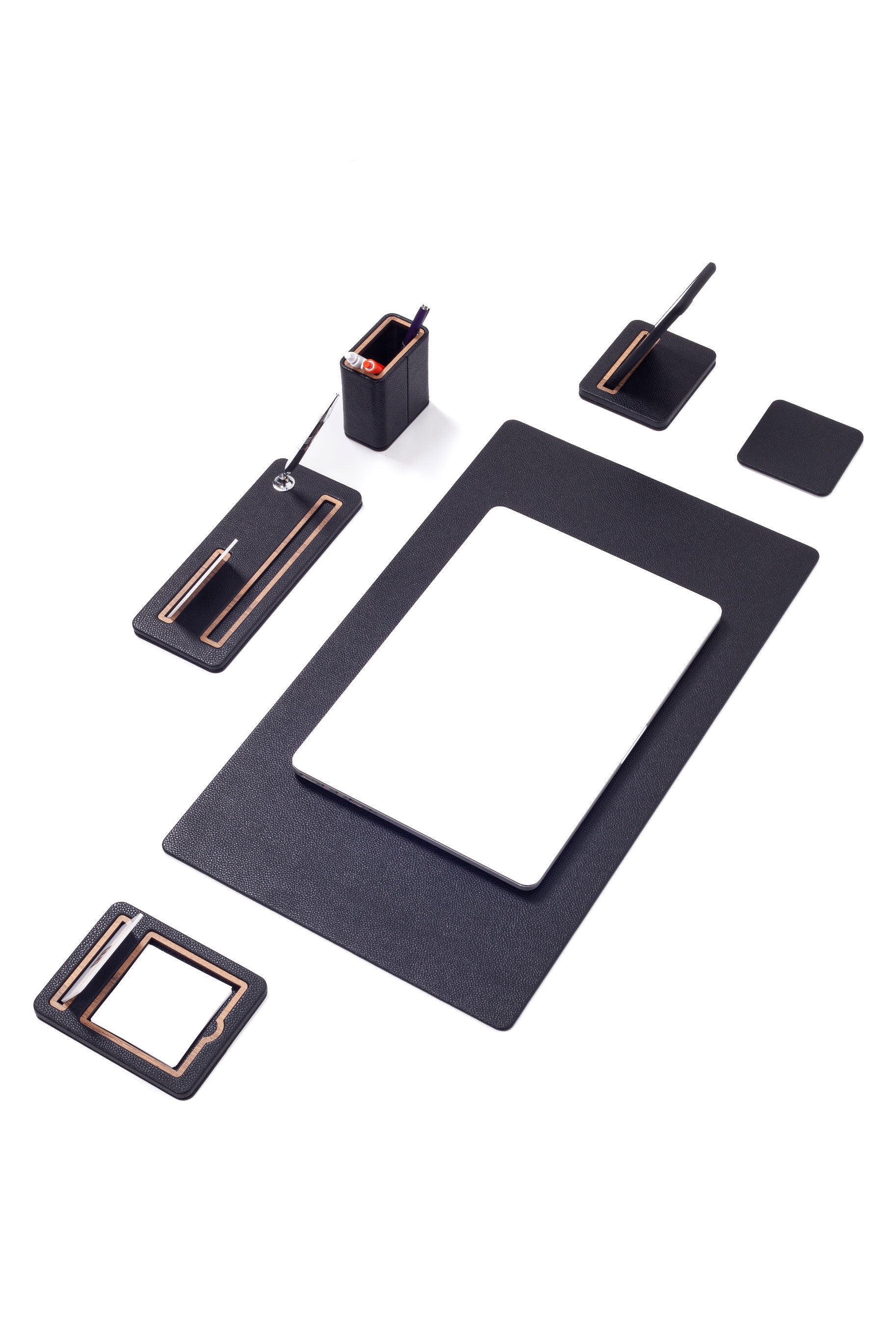 Porto Leather Desk Set 6 Pieces