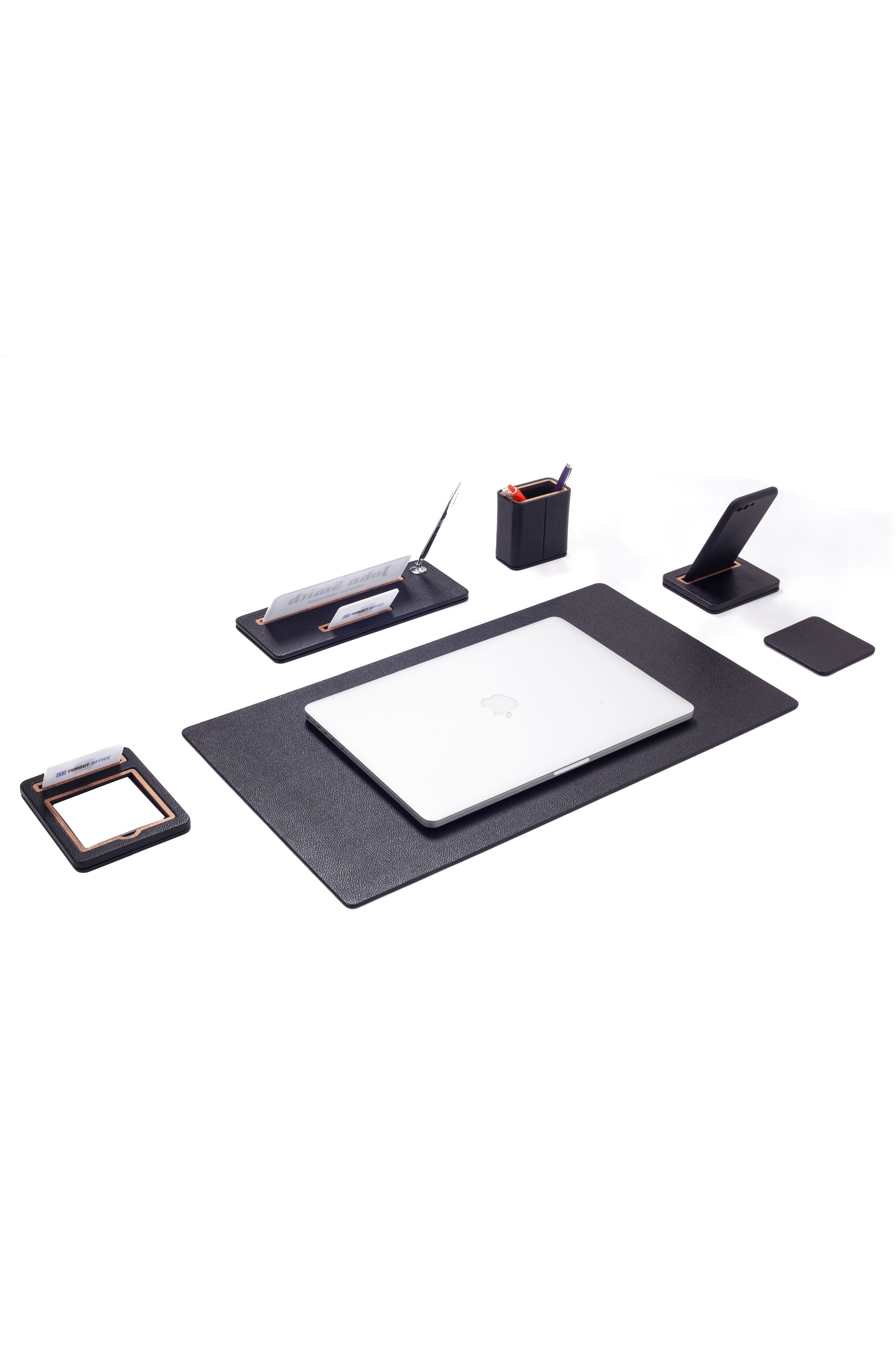 Cavalli Leather Desk Set 6 Pieces Desk with Nameplate