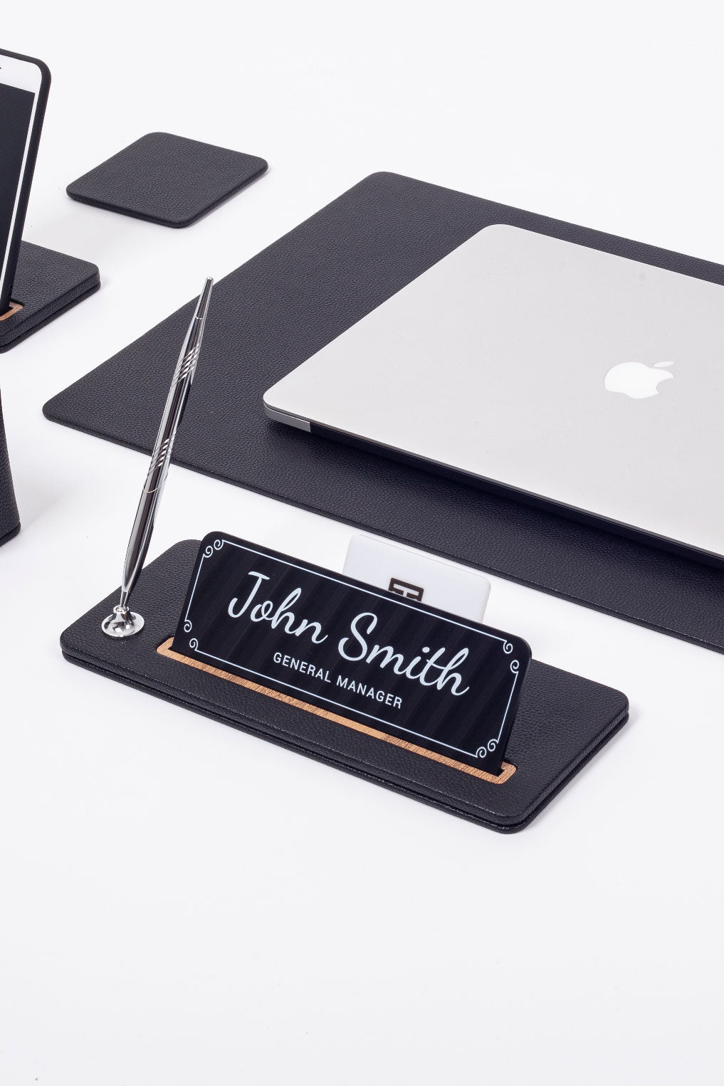 Cavalli Leather Desk Set 6 Pieces Desk with Nameplate