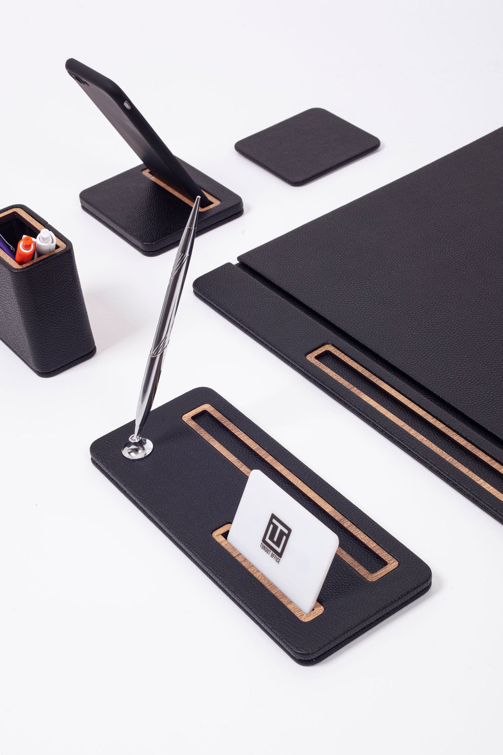 Porto Leather Desk Set 6 Piece Covered Model