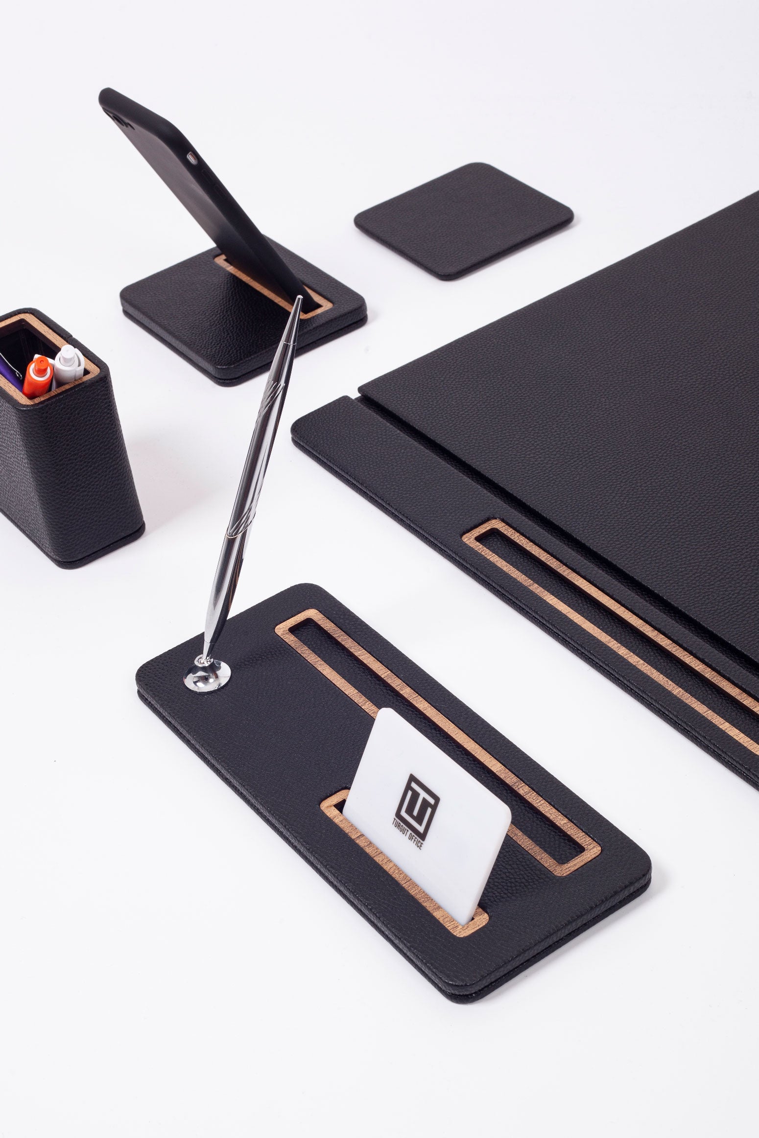 Porto Leather Desk Set 6 Piece Covered Model