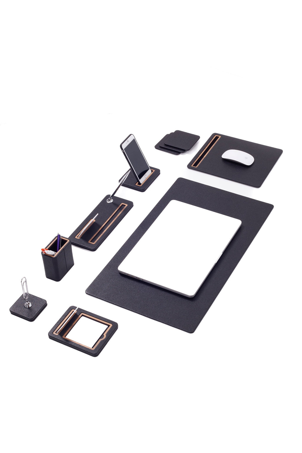 Porto Leather Desk Set 8 Pieces