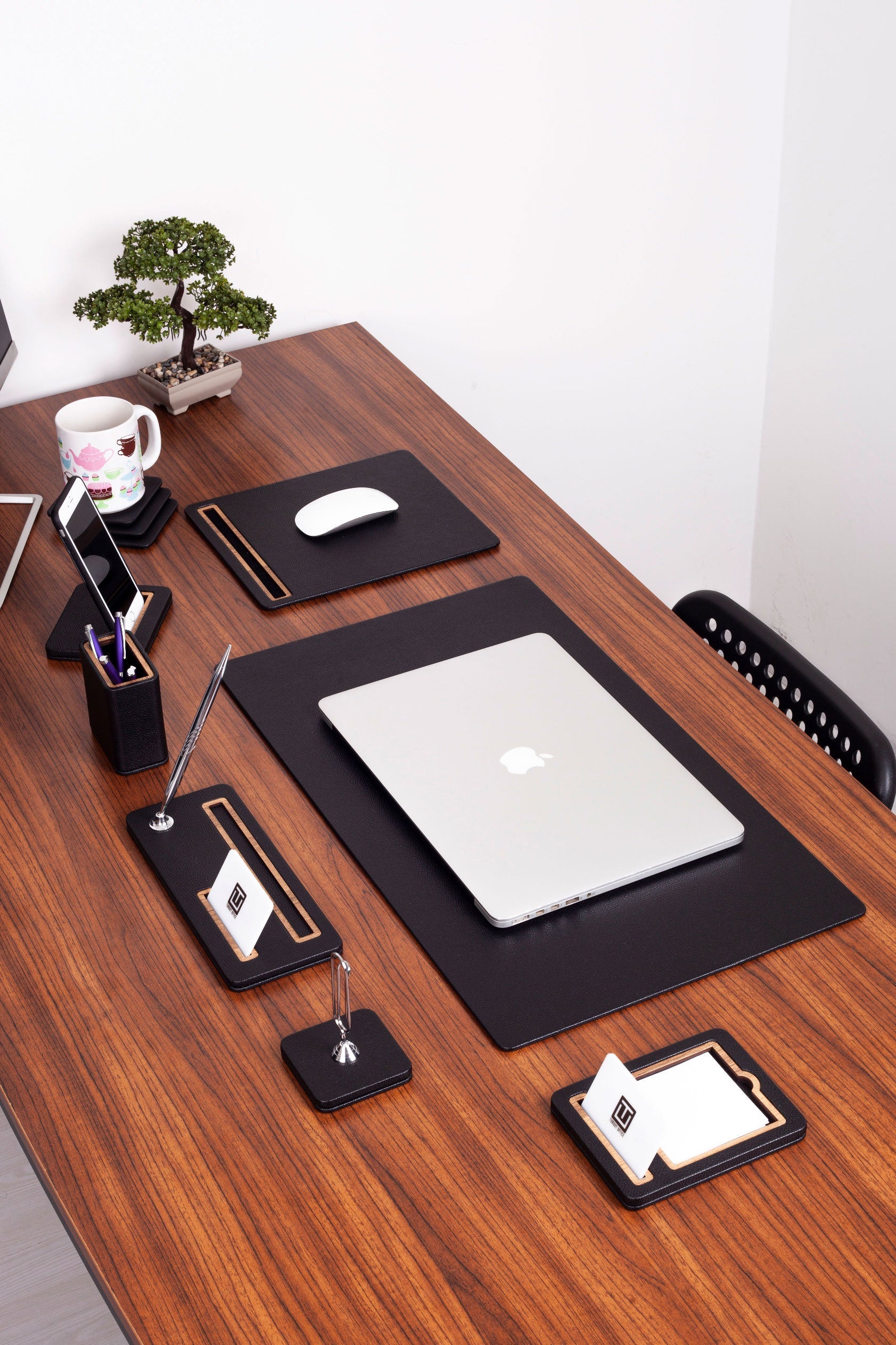 Porto Leather Desk Set 8 Pieces