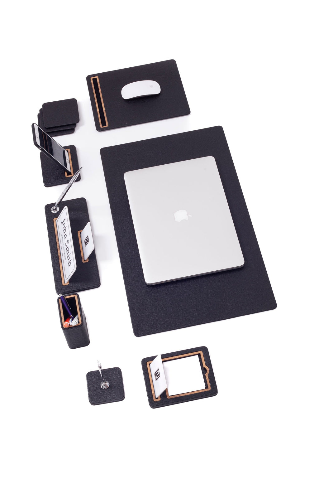 Cavalli Leather Desk Set 8 Pieces Desk with Nameplate