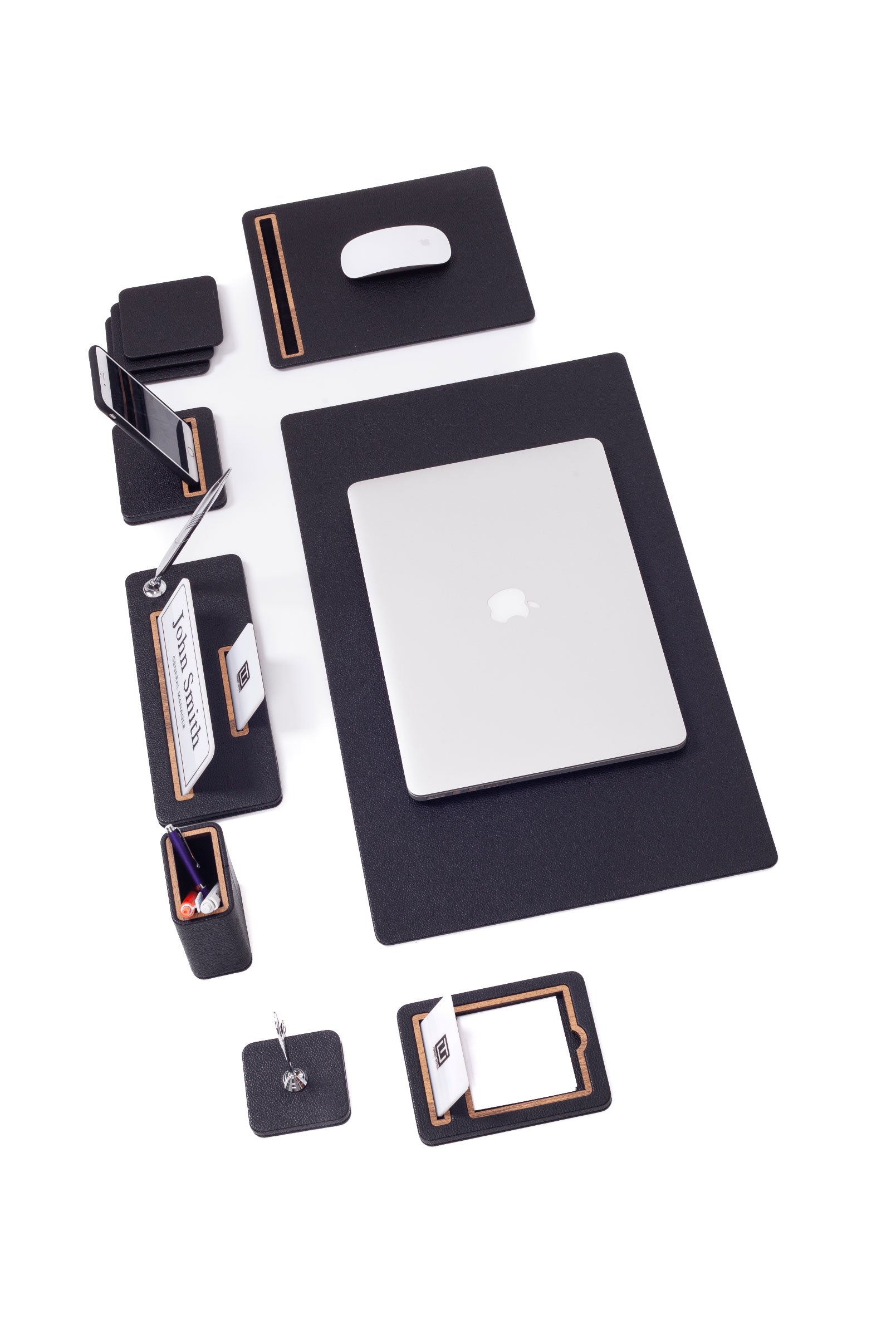 Cavalli Leather Desk Set 8 Pieces Desk with Nameplate