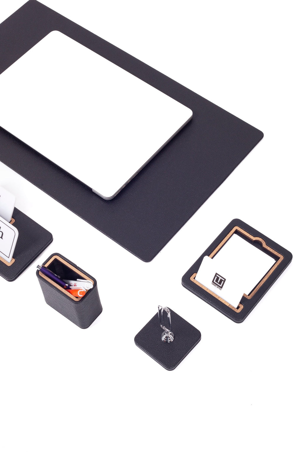 Cavalli Leather Desk Set 8 Pieces Desk with Nameplate