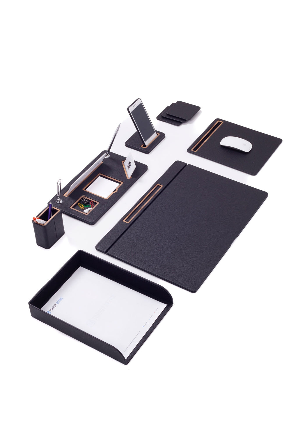 Royal Leather Desk Set 7 Piece Covered Model