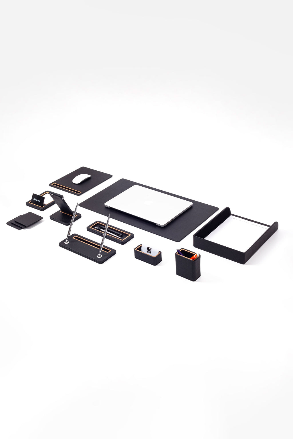 Pera Leather Desk Set 10 Pieces Single Document Rack