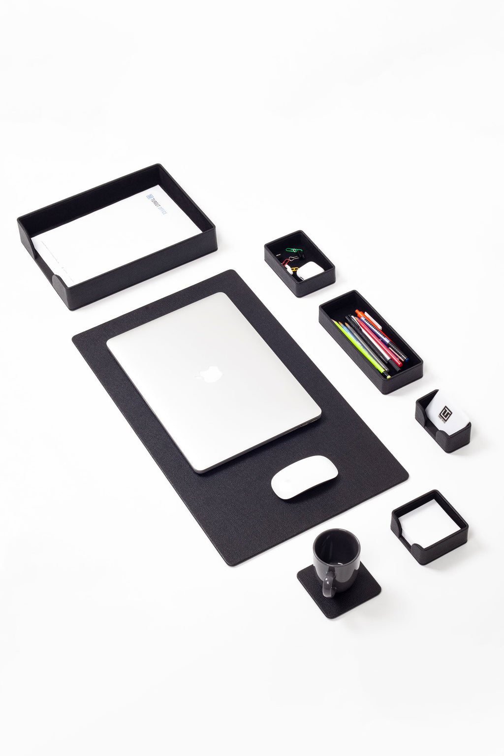 Felix Plus Leather Desk Set Black 7 Pcs