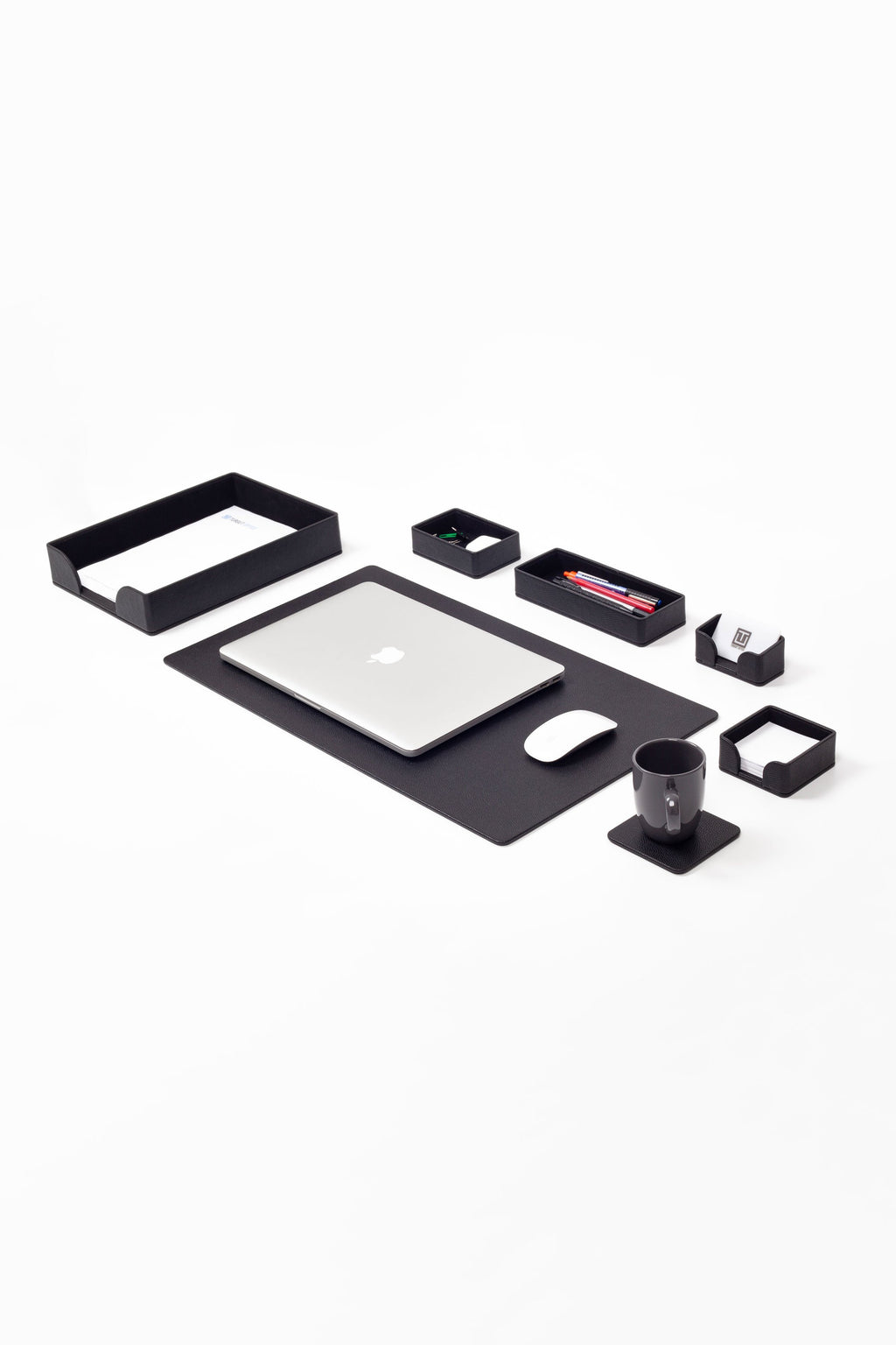 Felix Plus Leather Desk Set Black 7 Pcs