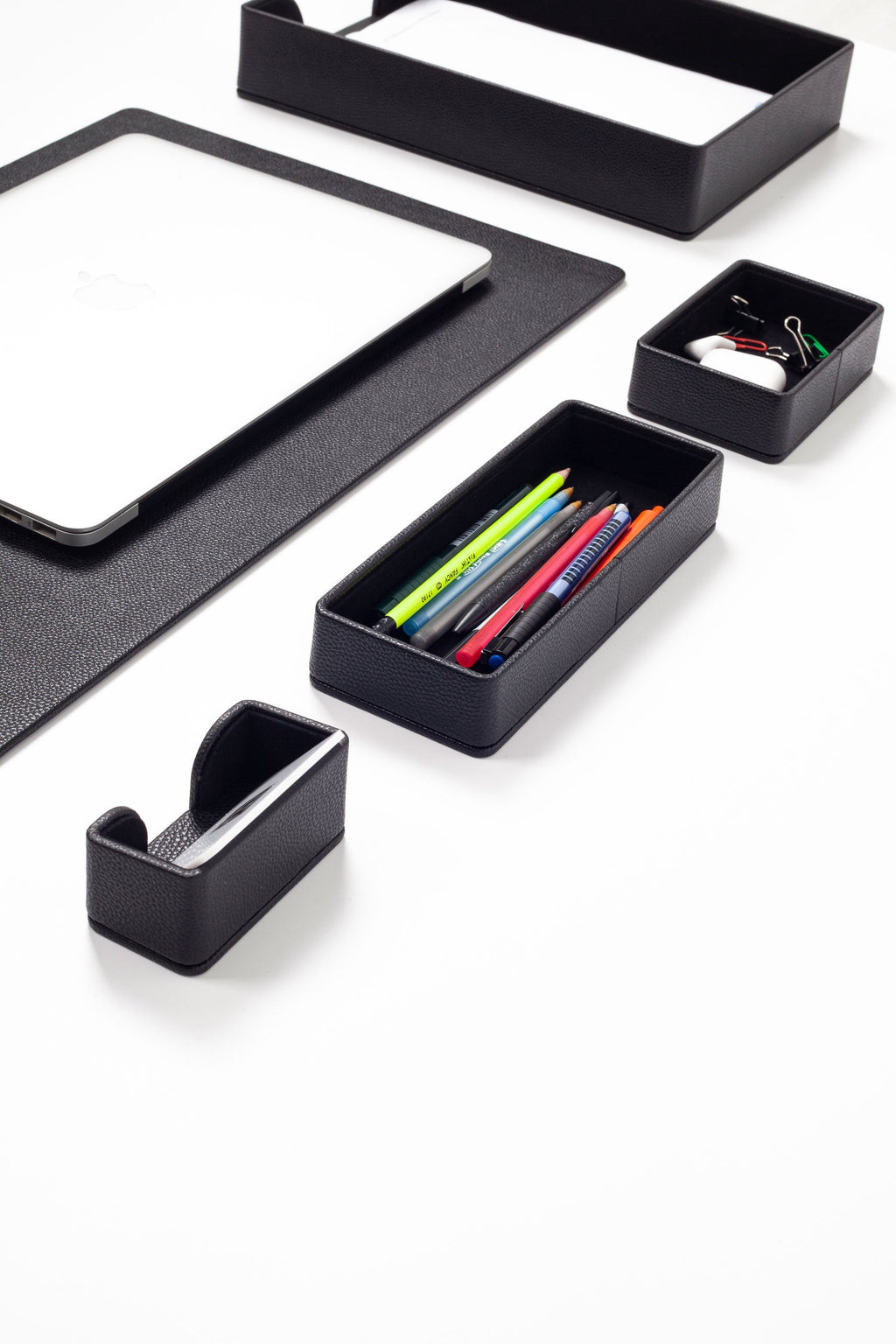 Felix Plus Leather Desk Set Black 7 Pcs