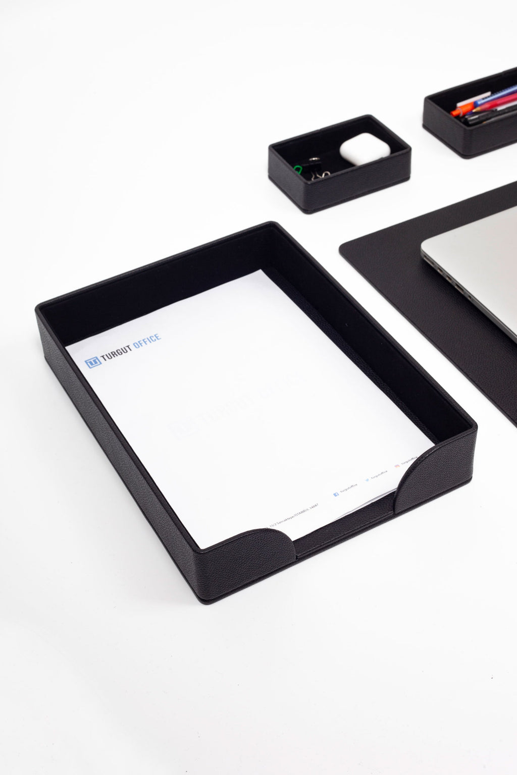 Felix Plus Leather Desk Set Black 7 Pcs