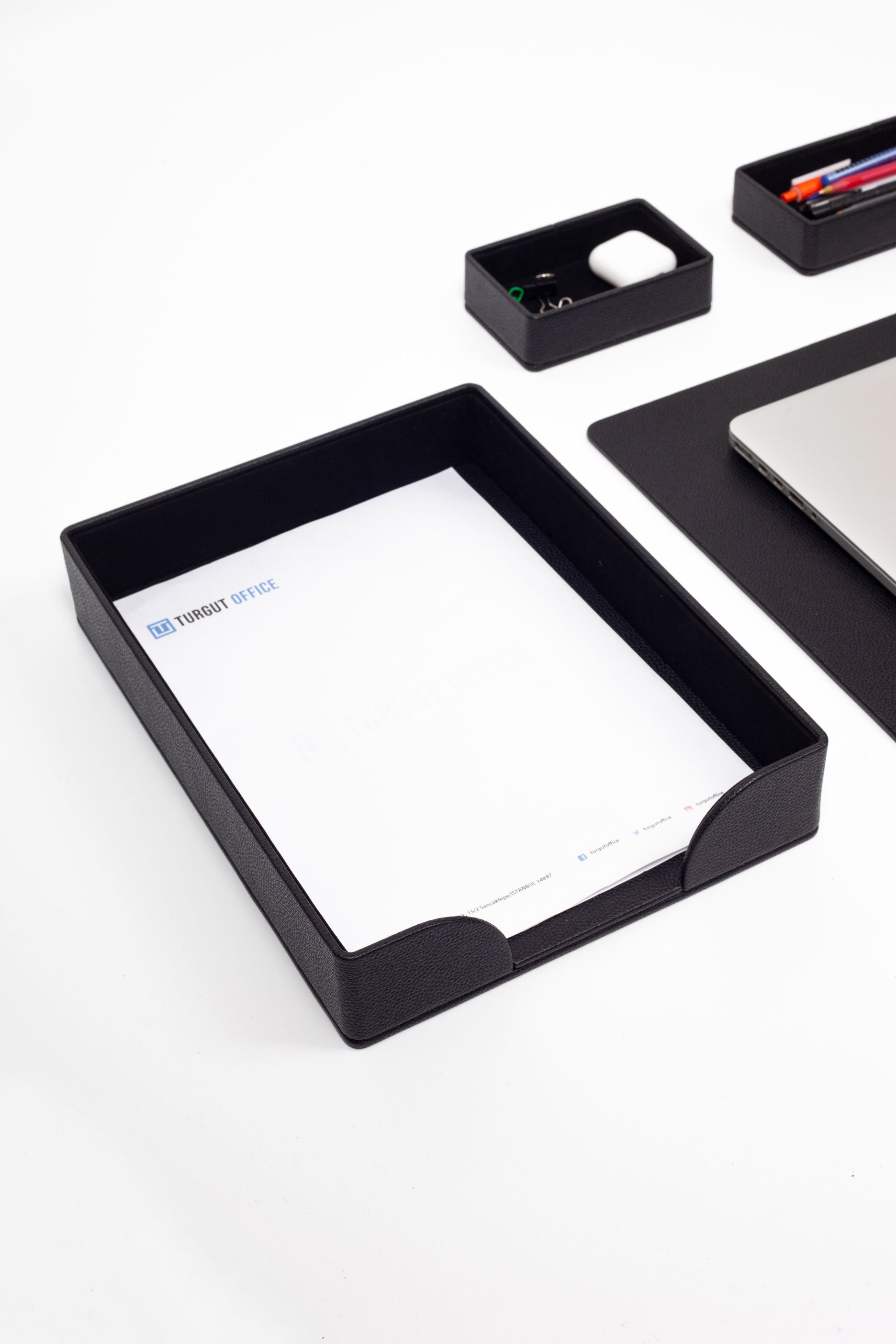 Felix Plus Leather Desk Set Black 7 Pcs