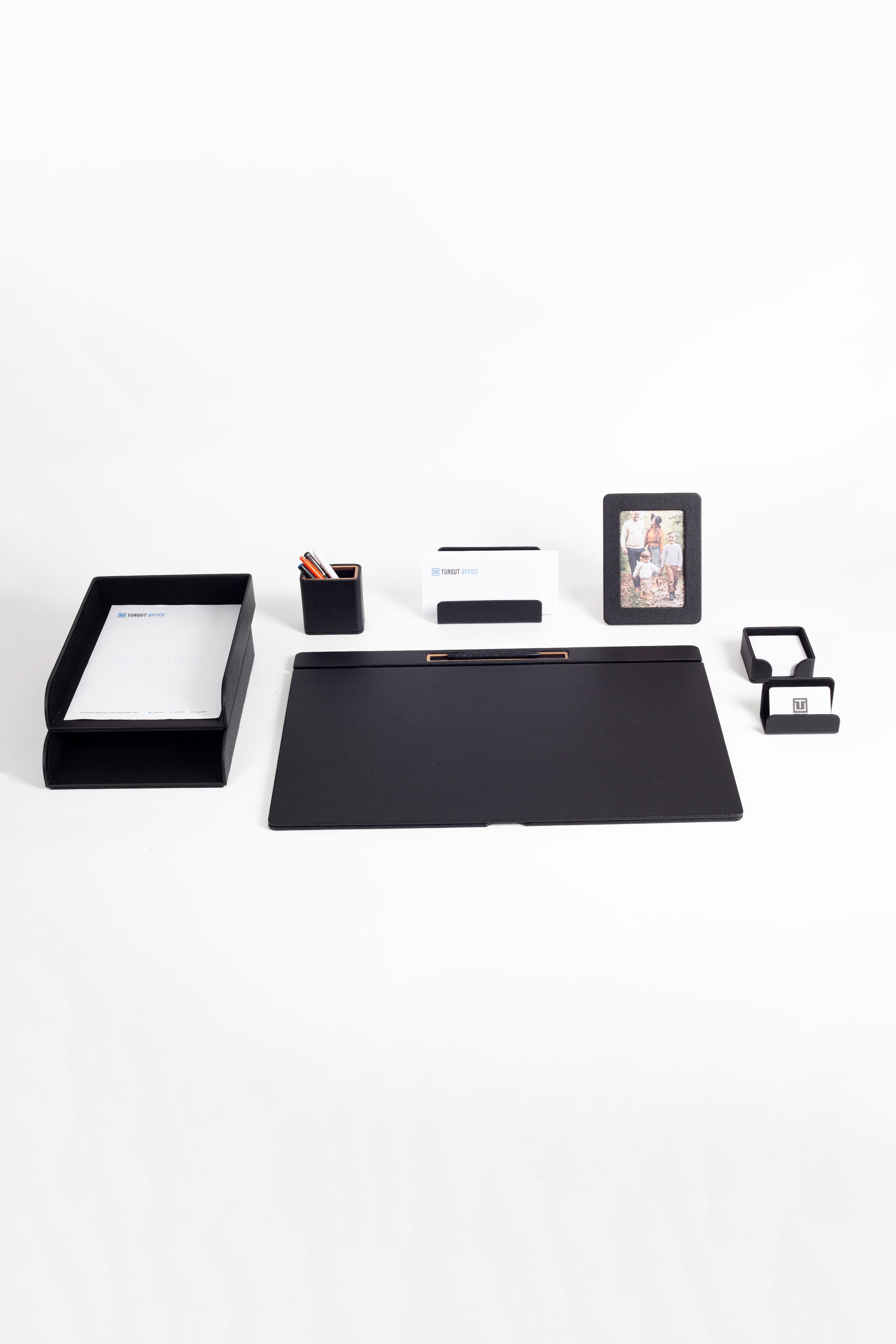 Fox Leather Desk Set Black 8 Pieces