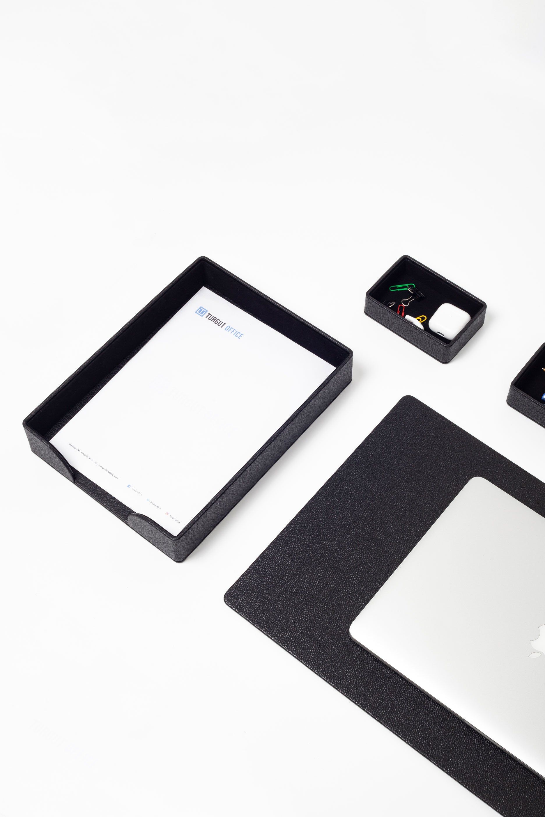 Roma Leather Desk Set Black 10 Pieces