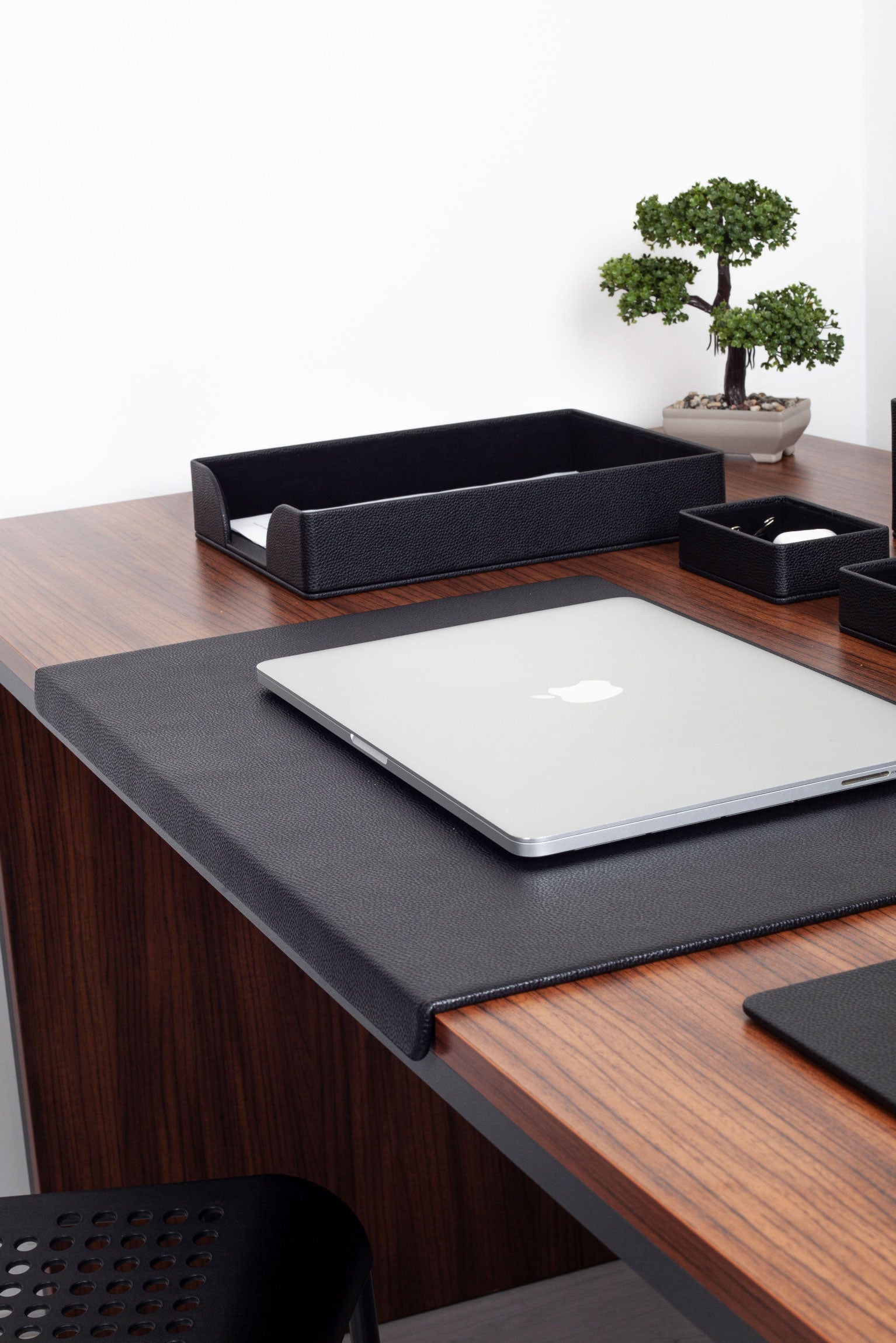 Roma Edge Leather Desk Set Black 10 Pcs