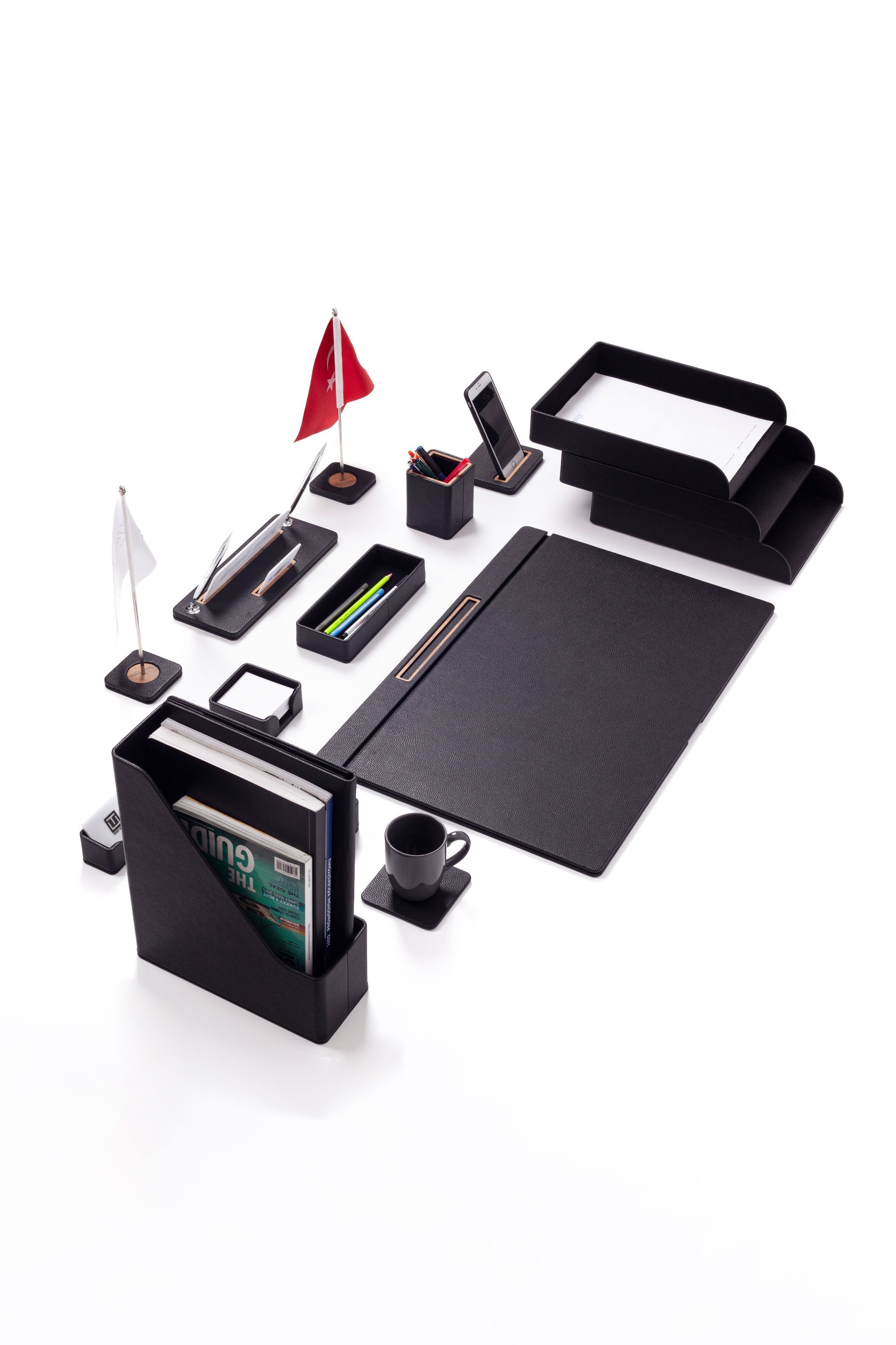 Capella Leather Desk Set Full Set