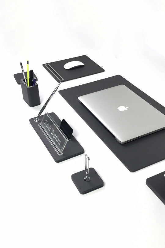 Cavalli Leather Desk Set Anthracite 7 Pcs.
