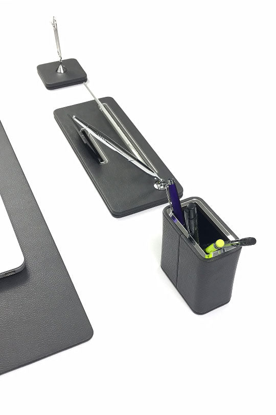 Cavalli Leather Desk Set Anthracite 7 Pcs.