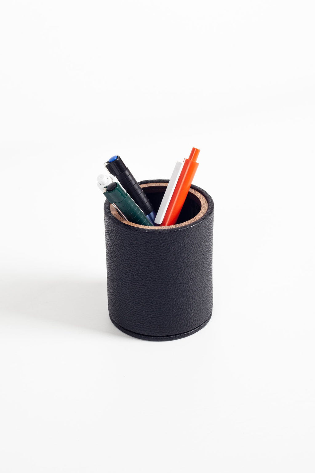 Polo Leather Desktop Set 4 Pieces Wooden Detailed With Gold Pen