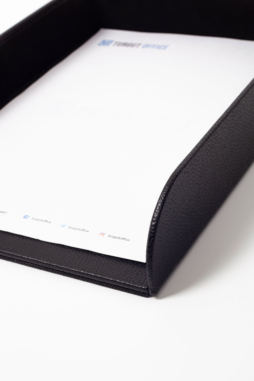 Felix Leather Document Rack Black