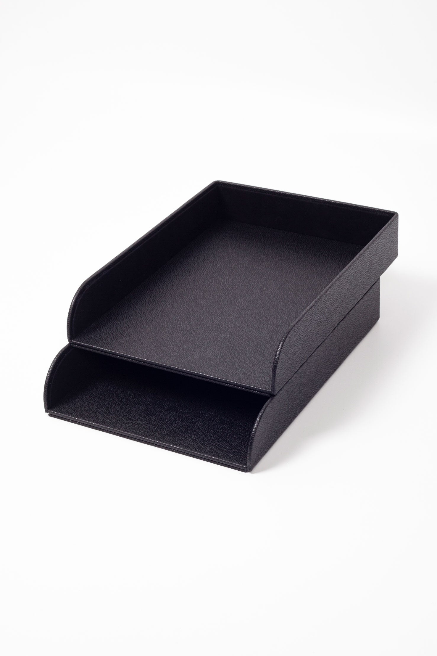 Felix Leather Document Rack Black Double