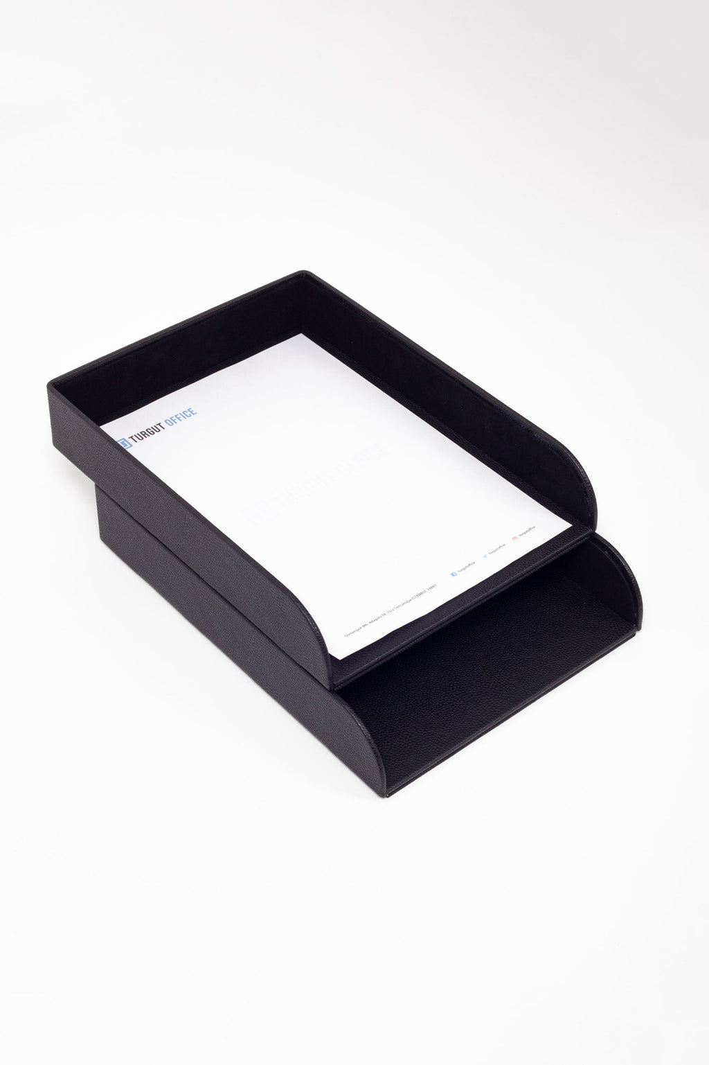 Felix Leather Document Rack Black Double