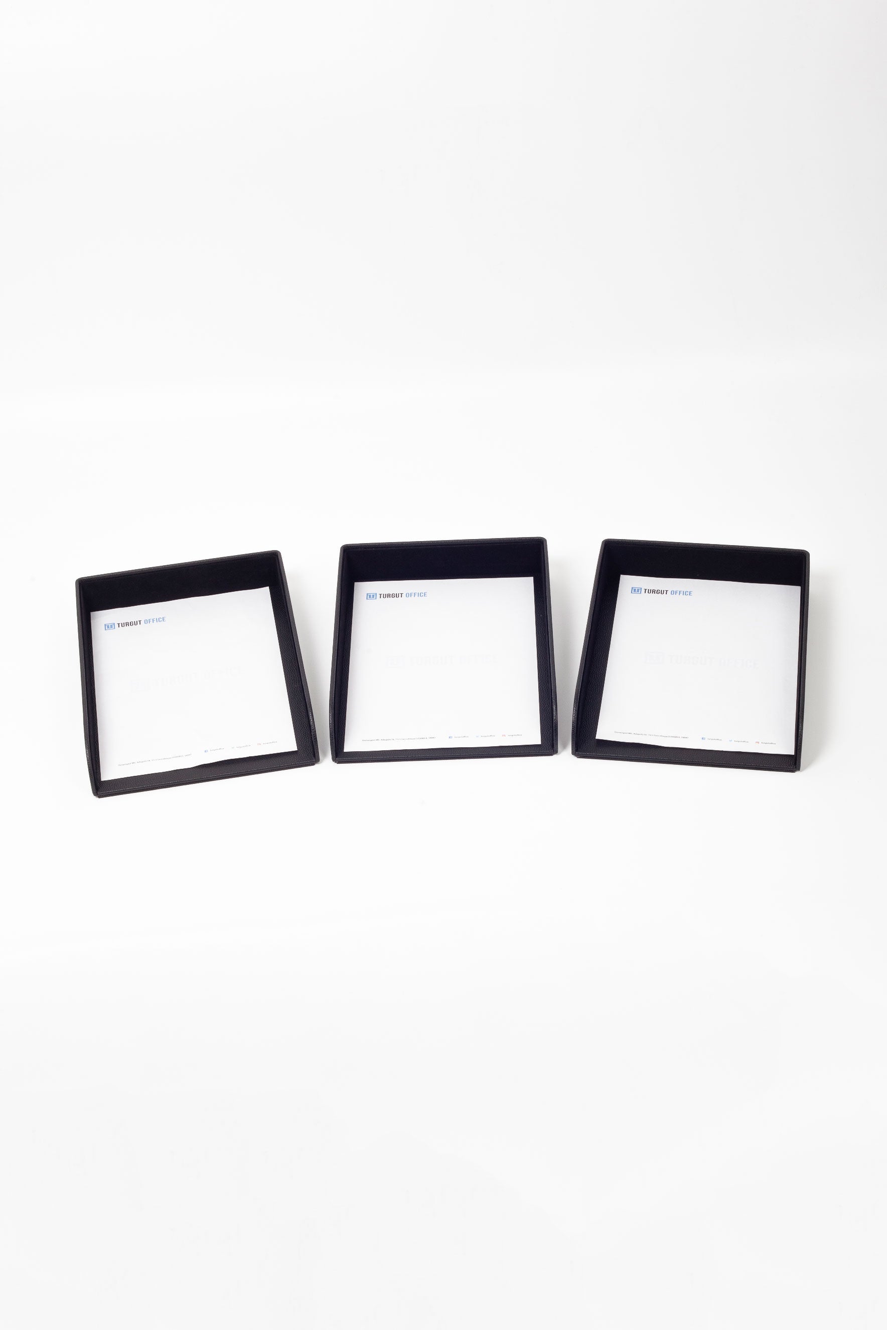 Felix Leather Document Rack Black Triple