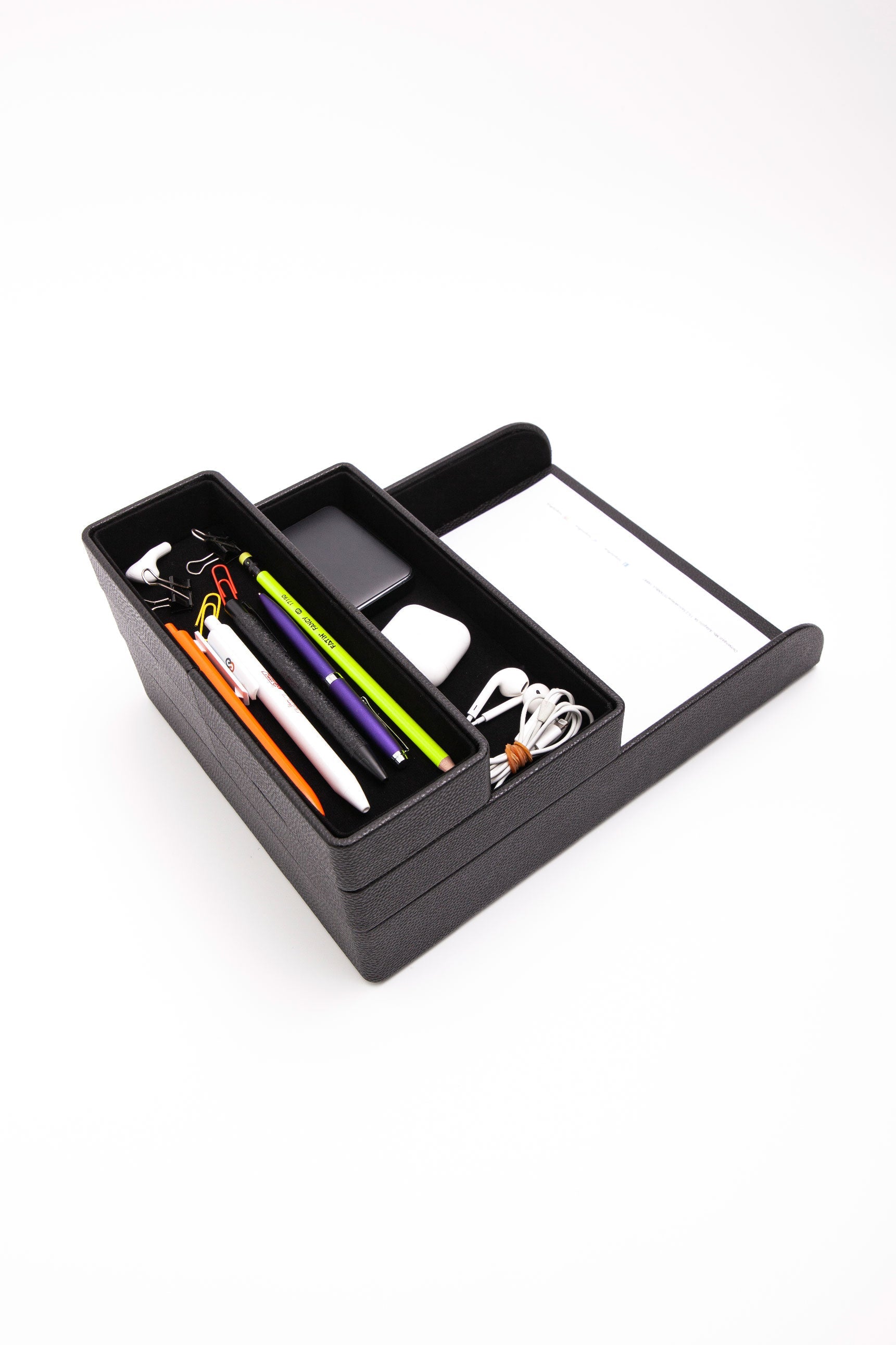 Felix Leather Organizer Set Of Three With Document Shelf Black