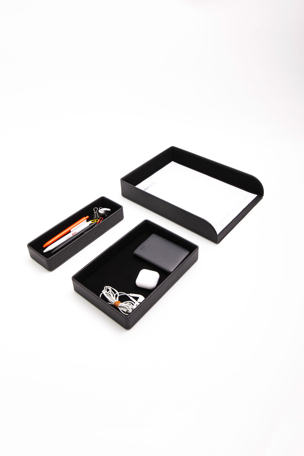 Felix Oganizer Leather Black Accessory Box