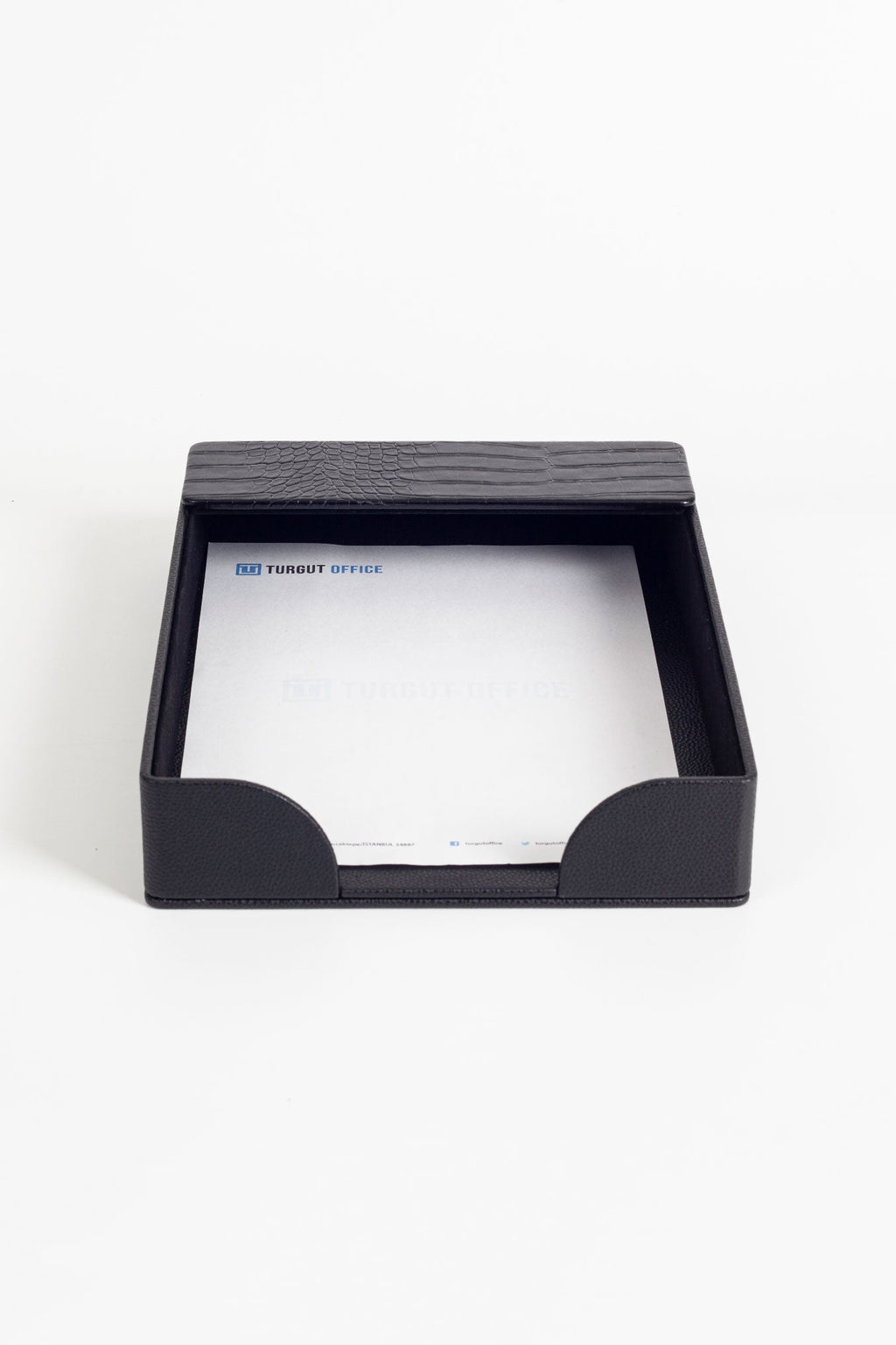 Roma Leather Document Rack Black Croco Detail