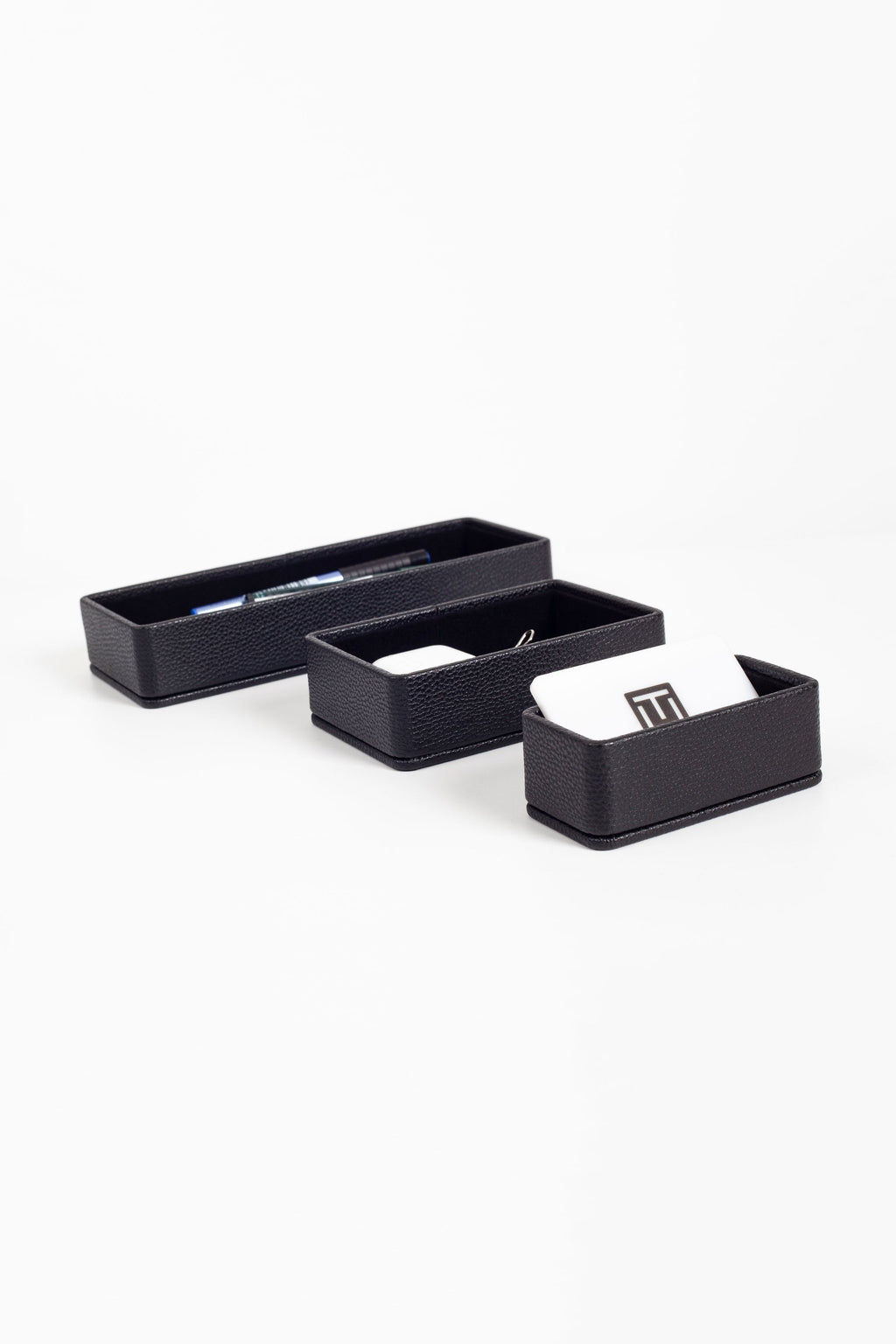 Felix Desktop Leather Organizer Set 3 Pieces Black